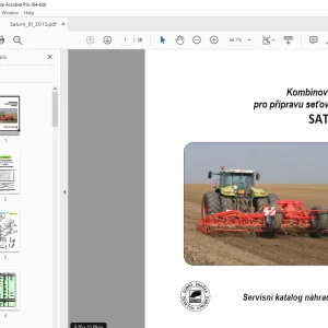 Opall Agri SATURN III Kombinovaný stroj pro přípravu Servisní katalog náhradních dílů PDF