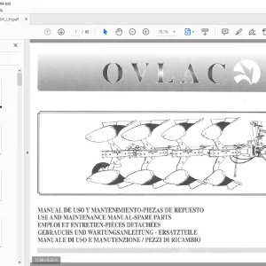 Ovlac SB LB SH LH Use & Maintenance & Parts Manual - PDF DOWNLOAD
