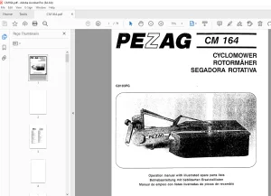 PEZAG CM 164 CYCLOMOWER Operation & Parts Manual - PDF DOWNLOAD