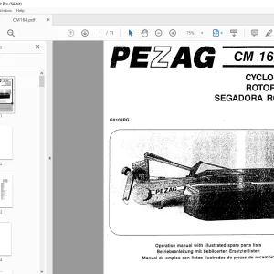 PEZAG CM 164 CYCLOMOWER Operation & Parts Manual - PDF DOWNLOAD