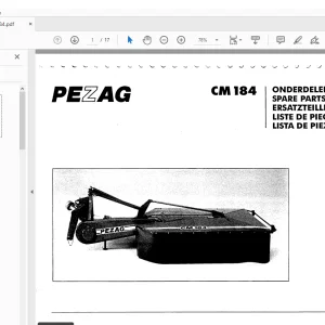 PEZAG CM184 Mower Parts Manual - PDF DOWNLOAD