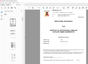 PRONAR T022 INSTRUKCJA UลปYTKOWANIA I OBSลUGI KATALOG CZฤลCI ZAMIENNYCH PDF