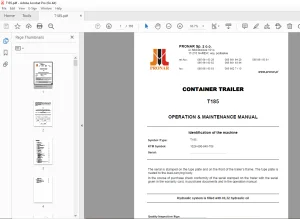 PRONAR T185 Container Trailer Operation & Maintenance Manual PDF