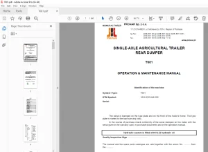 PRONAR T681 SINGLE-AXLE TRAILER REAR DUMPER Operation & Maintenance Manual PDF
