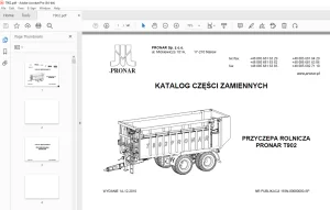 PRONAR T902 PRZYCZEPA ROLNICZA KATALOG CZĘŚCI ZAMIENNYCH PDF