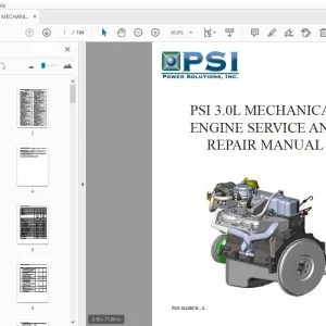 PSI 3.0L MECHANICAL ENGINE SERVICE AND REPAIR MANUAL - PDF DOWNLOAD