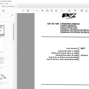 PZ Zweegers CM 187 CM 188 Parts Manual - PDF DOWNLOAD