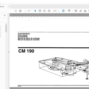 PZ Zweegers CM 190 Mower Parts Manual - PDF DOWNLOAD
