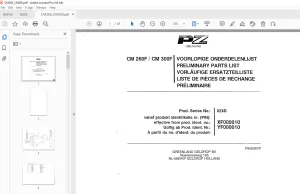 PZ Zweegers CM 260F CM 300F Mower Parts Manual PDF