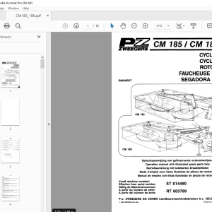PZ Zweegers CM185 CM186 CYCLOMOWER Parts Manual - PDF DOWNLOAD