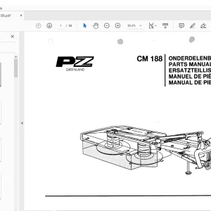 PZ Zweegers CM188 Mower Parts Manual - PDF DOWNLOAD