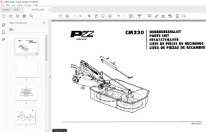PZ Zweegers CM230 Mower Parts Manual - PDF DOWNLOAD