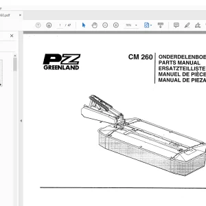PZ Zweegers CM260 Mower Parts Manual - PDF DOWNLOAD