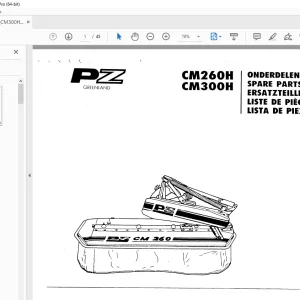 PZ Zweegers CM260H CM300H Mower Parts Manual - PDF DOWNLOAD