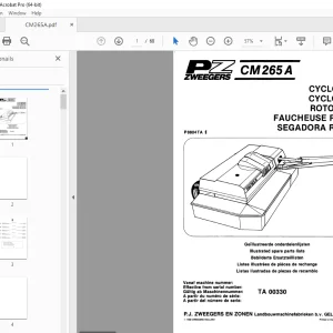 PZ Zweegers CM265 A CycloMower Parts Manual - PDF DOWNLOAD