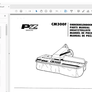 PZ Zweegers CM300F Mower Parts Manual - PDF DOWNLOAD
