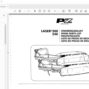 PZ Zweegers Laser 200 240 Parts Manual - PDF DOWNLOAD