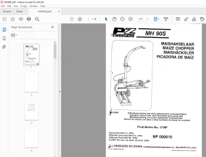 PZ Zweegers MH 90S Maize Chopper Parts Manual SN 000010 PDF