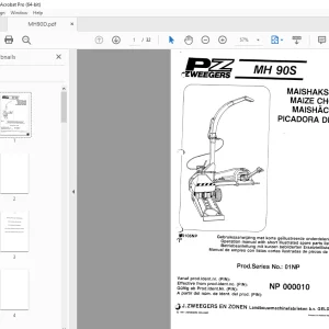 PZ Zweegers MH 90S Maize Chopper Parts Manual SN 000010 PDF