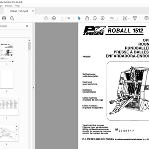 PZ Zweegers Roball 1512 Round Baler Parts Manual - PDF DOWNLOAD