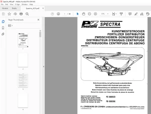 PZ Zweegers Spectra 400 Fertilizer Distributor Operation & Parts Manual PDF