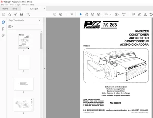 PZ Zweegers TK265 Mower Conditioner Parts Manual - PDF DOWNLOAD