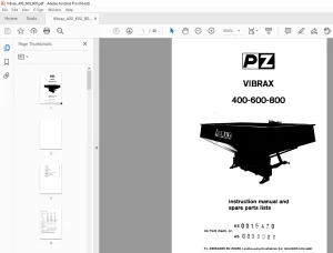 PZ Zweegers Vibrax 400-600-800 Instruction & Parts Manual PDF