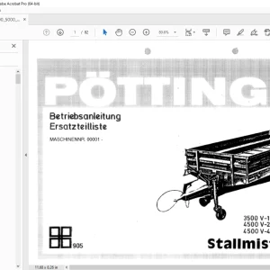 Pottinger 3500 V-1,5000 V-1,6000 V-1 4500 V-2,5500 V-2,6500 V-2 4500 V-4,5500 V-4,6500 V-4 Ersatzteilliste PDF