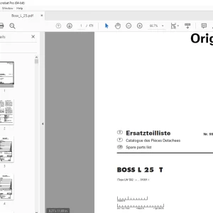 Pottinger BOSS L 25 T Ladewagen Parts Manual - PDF DOWNLOAD