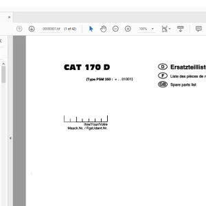 Pottinger CAT 170 D Mower Parts Manual - PDF DOWNLOAD