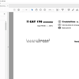 Pottinger CAT 170 economy Mower Parts Manual - PDF DOWNLOAD