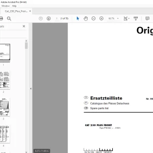 Pottinger CAT 230 PLUS FRONT Mower Parts Manual - PDF DOWNLOAD