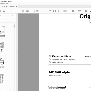 Pottinger CAT 260 alpin Mower Parts Manual - PDF DOWNLOAD