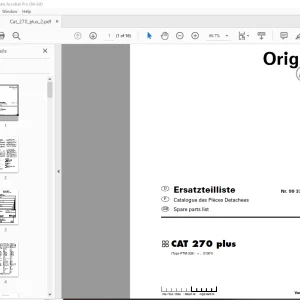 Pottinger CAT 270 plus Mower Parts Manual - PDF DOWNLOAD
