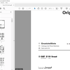 Pottinger CAT 310 front Mower Parts Manual - PDF DOWNLOAD