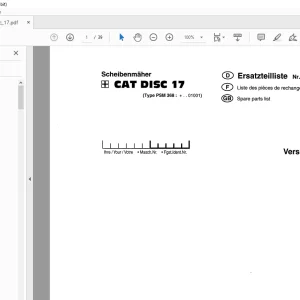 Pottinger CAT DISC 17 Mower Parts Manual - PDF DOWNLOAD
