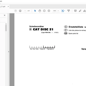 Pottinger CAT DISC 21 Mower Parts Manual - PDF DOWNLOAD