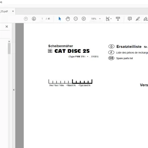 Pottinger CAT DISC 25 Mower Parts Manual - PDF DOWNLOAD