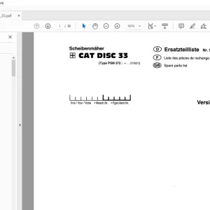 Pottinger CAT DISC 33 Mower Parts Manual - PDF DOWNLOAD