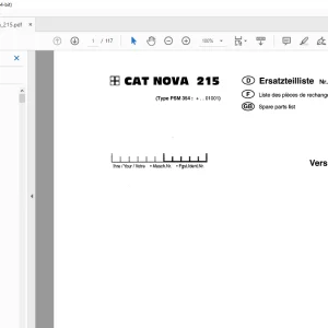 Pottinger CAT NOVA 215 Mower Parts Manual - PDF DOWNLOAD
