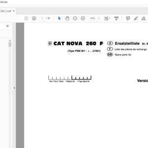 Pottinger CAT NOVA 260 F Mower Parts Manual - PDF DOWNLOAD