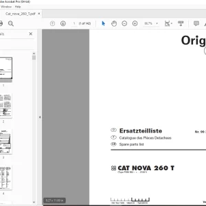 Pottinger CAT NOVA 260 T Mower Parts Manual - PDF DOWNLOAD