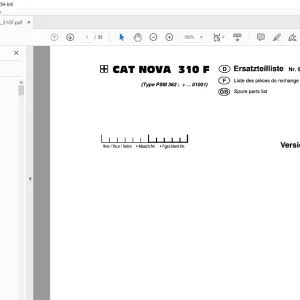 Pottinger CAT NOVA 310 F Mower Parts Manual - PDF DOWNLOAD