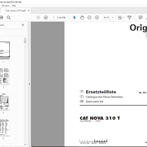 Pottinger CAT NOVA 310 T Mower Parts Manual - PDF DOWNLOAD