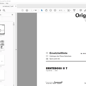 Pottinger ERNTEBOSS II T Ladewagen Parts Manual - PDF DOWNLOAD