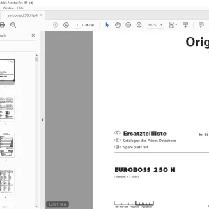 Pottinger EUROBOSS 250 H Ladewagen Parts Manual - PDF DOWNLOAD