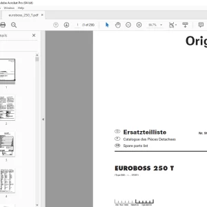 Pottinger EUROBOSS 250 T Ladewagen Parts Manual - PDF DOWNLOAD