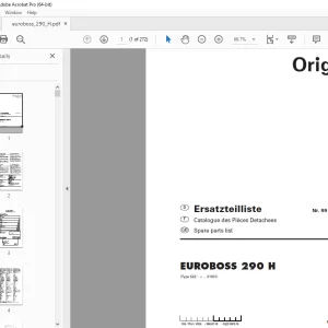 Pottinger EUROBOSS 290 H Ladewagen Parts Manual - PDF DOWNLOAD