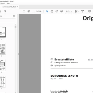 Pottinger EUROBOSS 370 H Ladewagen Parts Manual - PDF DOWNLOAD
