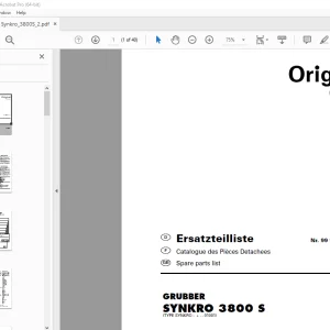 Pottinger Grubber SYNKRO 3800 S Parts Manual PDF